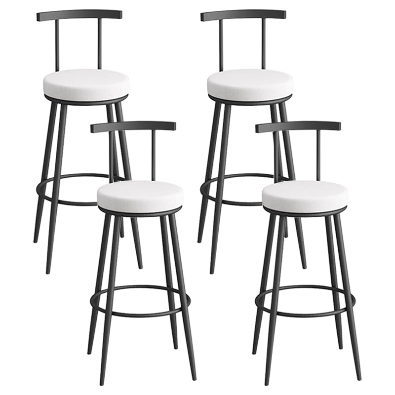 Scandinavian Metal Barstool Fabric Counter Stool in Matte Finish