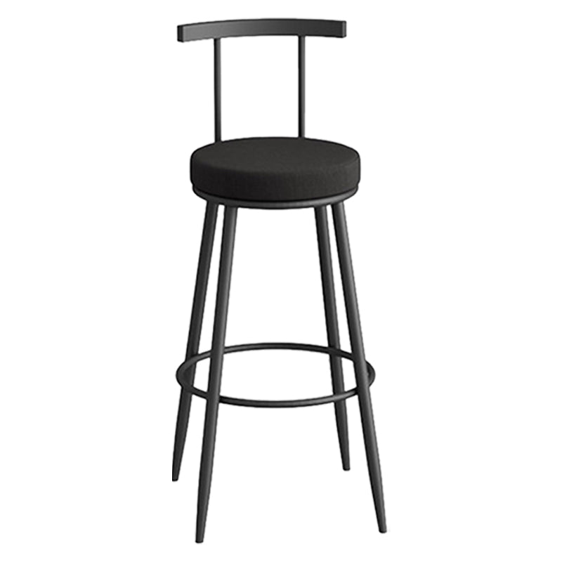 Scandinavian Metal Barstool Fabric Counter Stool in Matte Finish
