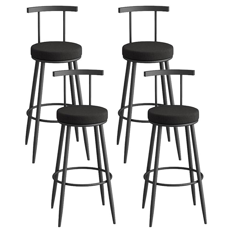 Scandinavian Metal Barstool Fabric Counter Stool in Matte Finish