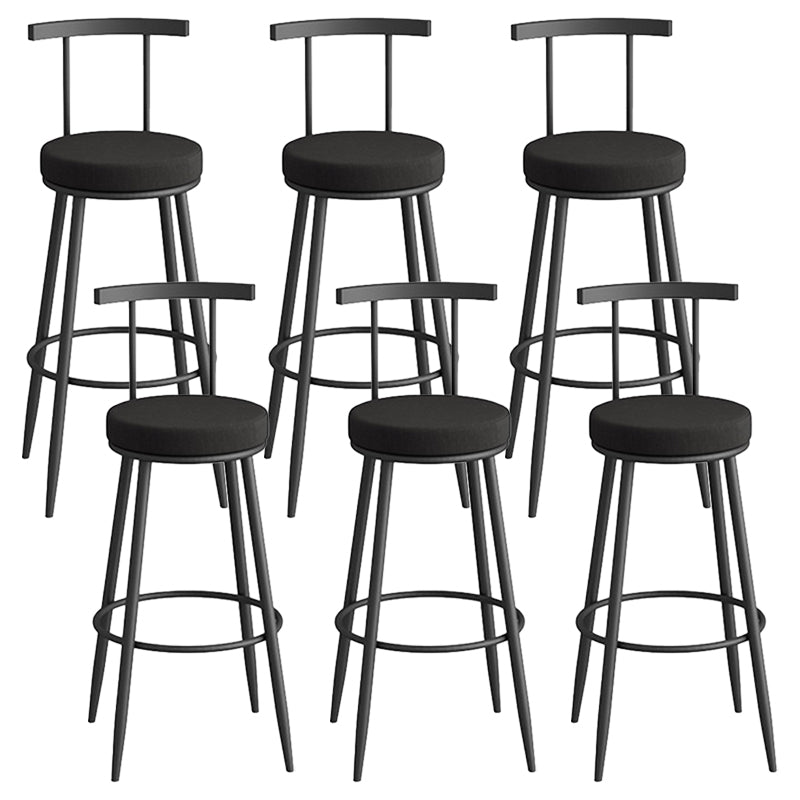 Scandinavian Metal Barstool Fabric Counter Stool in Matte Finish