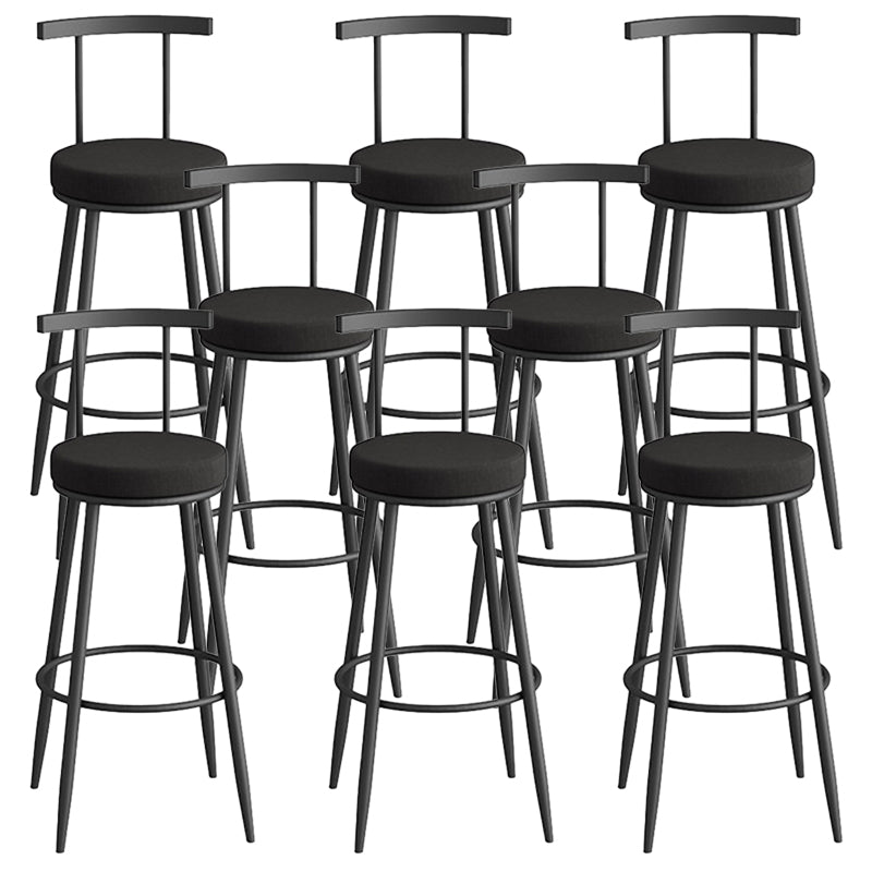Scandinavian Metal Barstool Fabric Counter Stool in Matte Finish