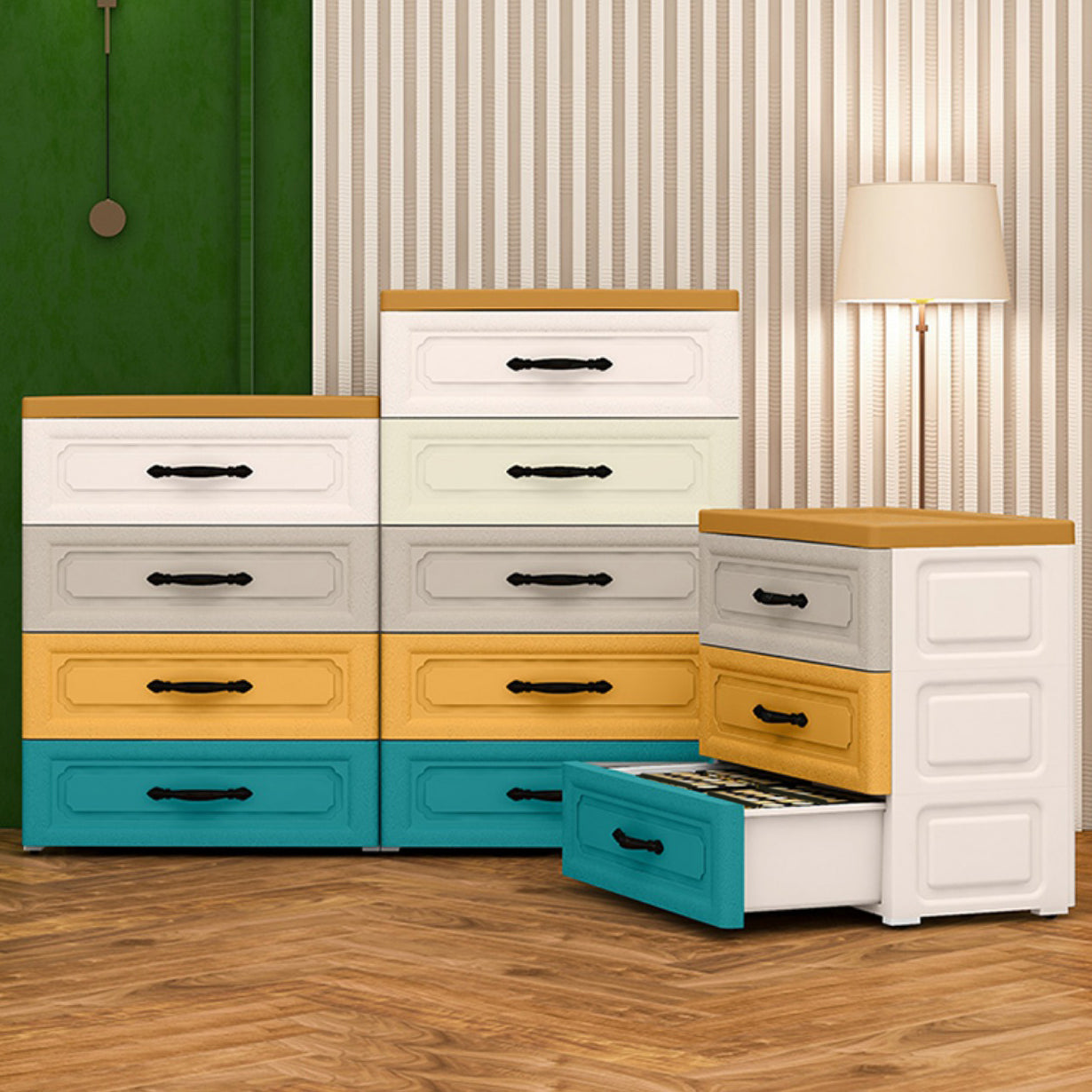 Contemporary Wardrobe Closet with Drawer Plastic Wardrobe Cabinet