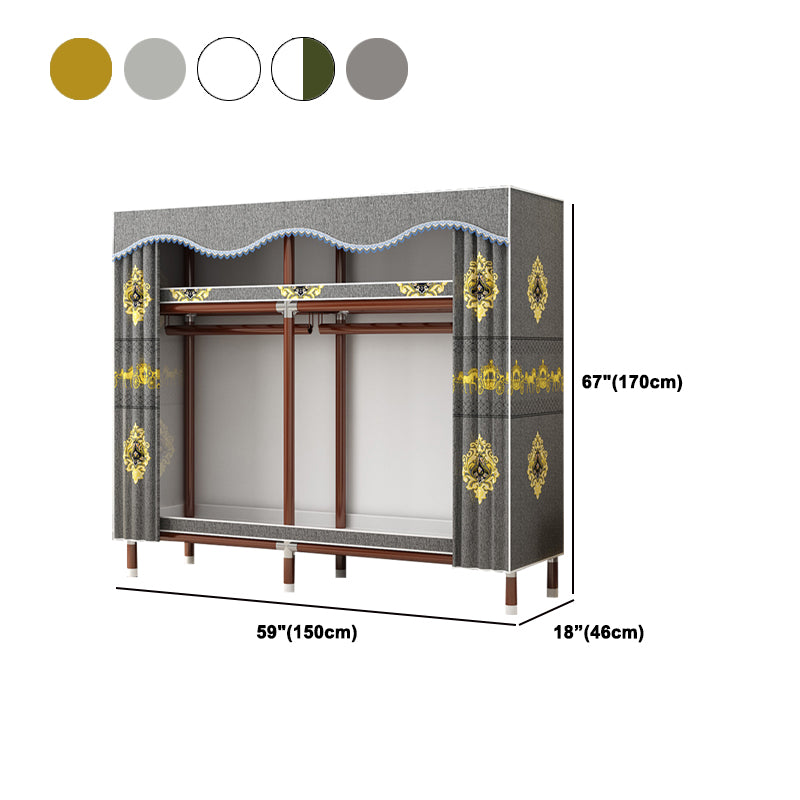 Modern Style Wardrobe Armoire Steel Frame Wardrobe for Bedroom