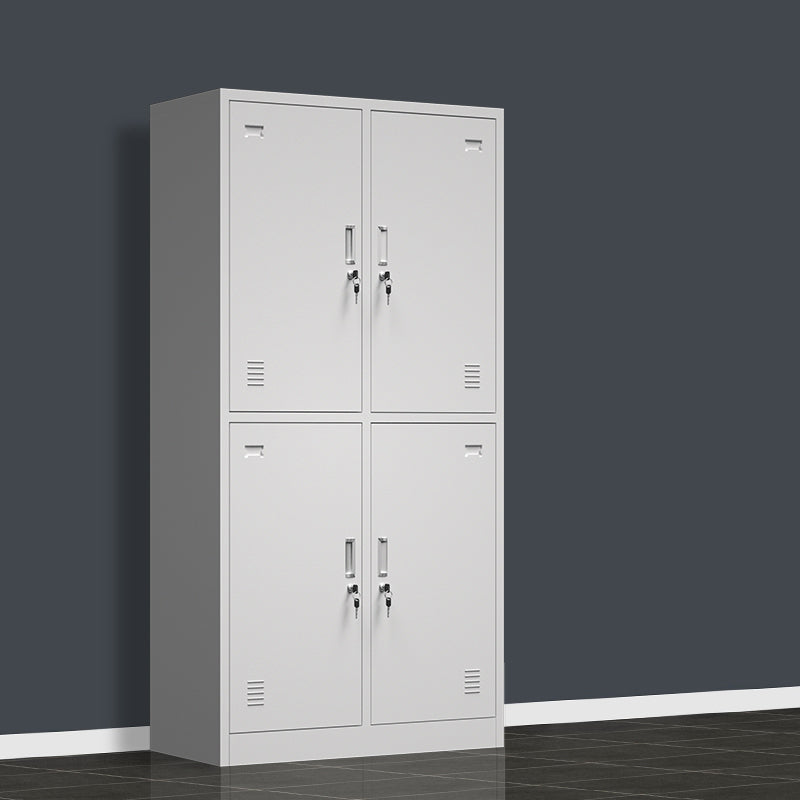 Modern Grey Storage Cabinet with Hinged Door Metal Cabinet for Bathroom