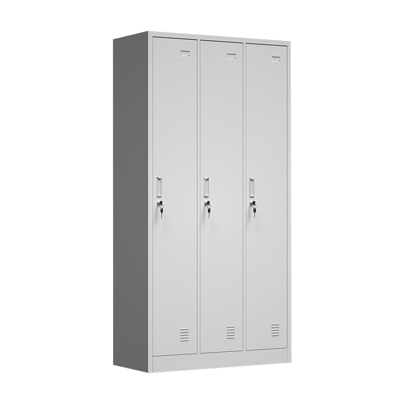 Modern Grey Storage Cabinet with Hinged Door Metal Cabinet for Bathroom