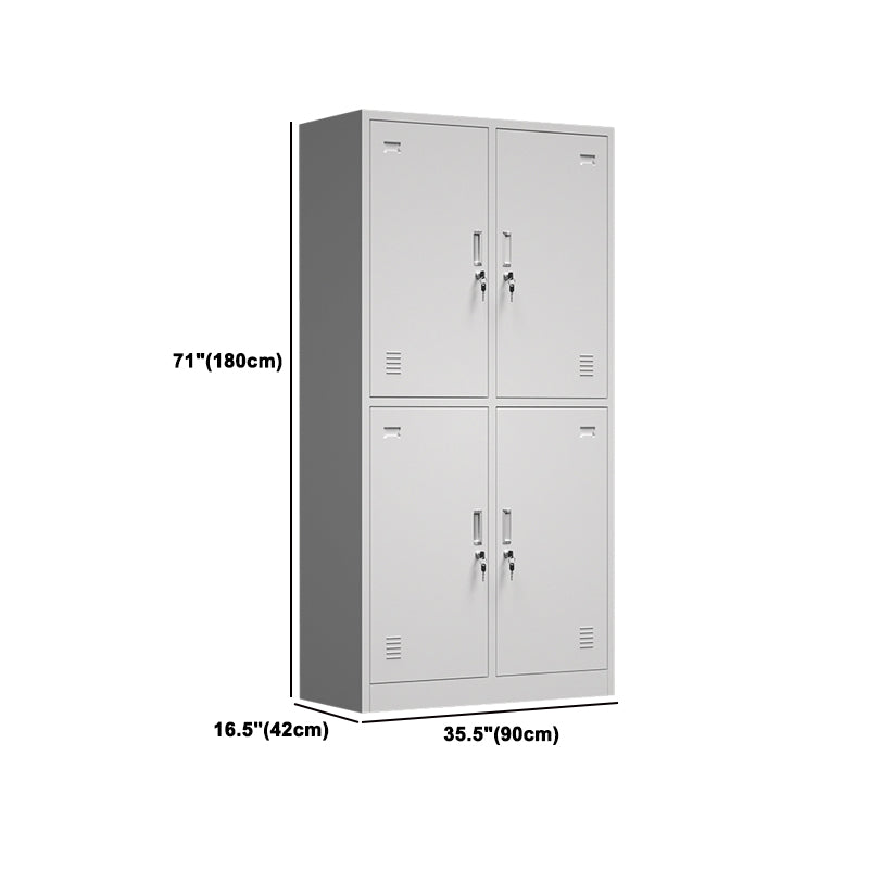 Modern Grey Storage Cabinet with Hinged Door Metal Cabinet for Bathroom