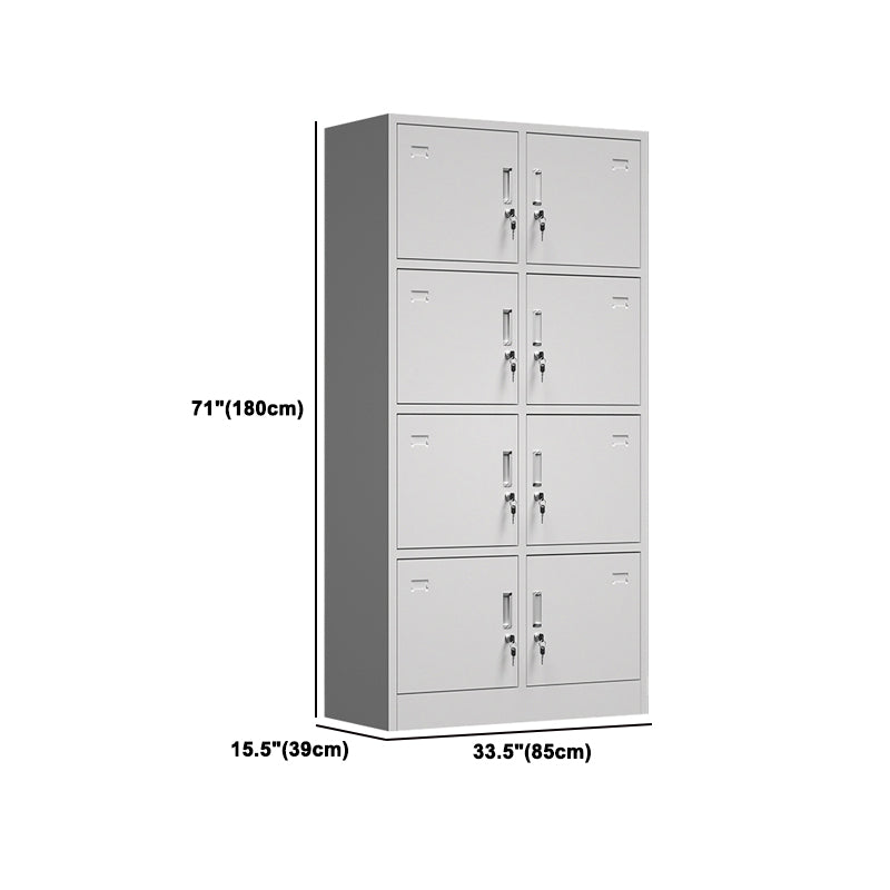 Modern Grey Storage Cabinet with Hinged Door Metal Cabinet for Bathroom