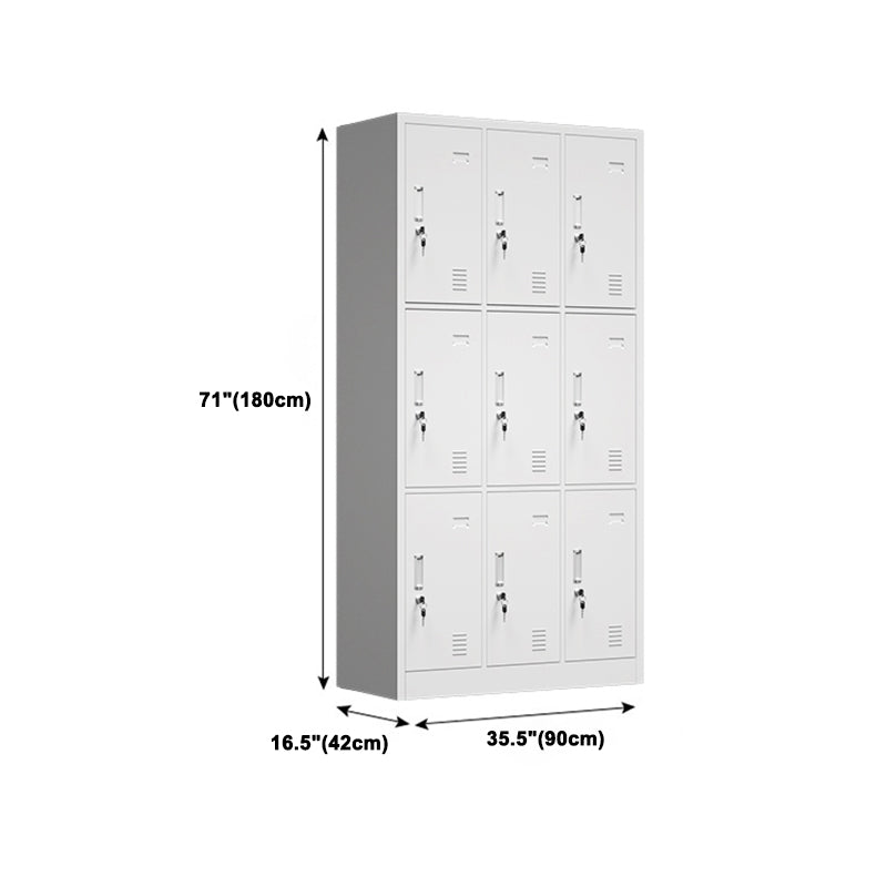 Modern Grey Storage Cabinet with Hinged Door Metal Cabinet for Bathroom