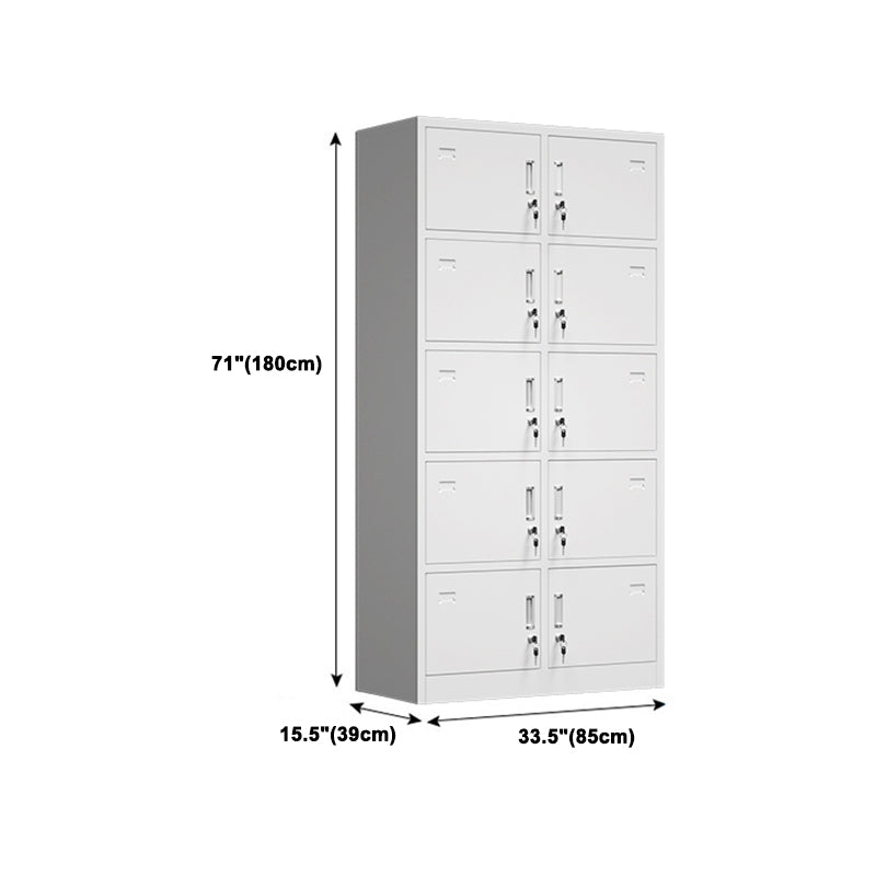 Modern Grey Storage Cabinet with Hinged Door Metal Cabinet for Bathroom
