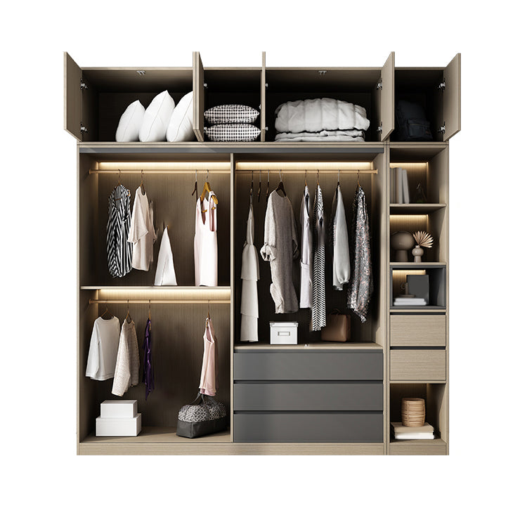 Engineered Wood Wardrobe Armoire Modern Sliding Door Wardrobe