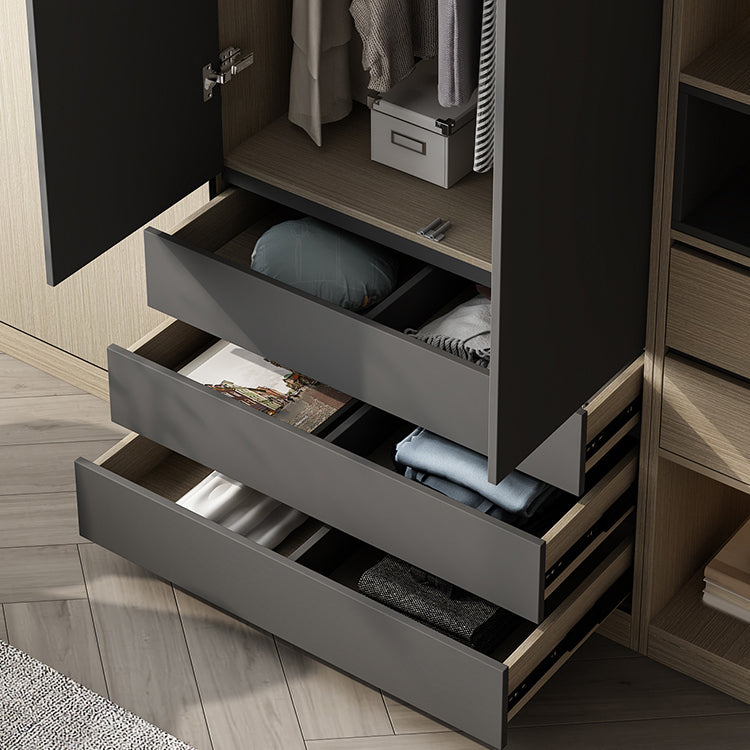 Engineered Wood Wardrobe Armoire Modern Sliding Door Wardrobe