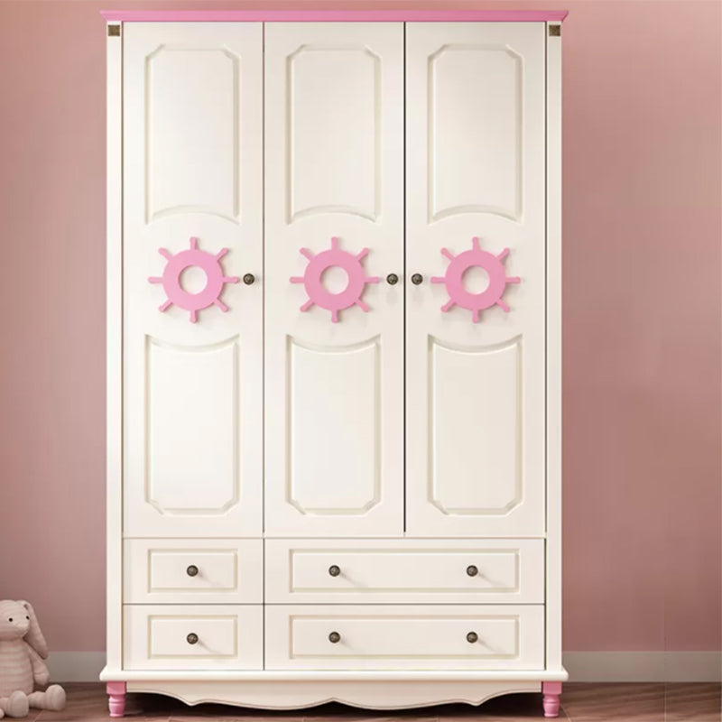 Coastal Wardrobe with Hinged Door Manufactured Wood Matte Finish Cabinet