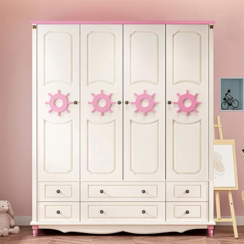 Coastal Wardrobe with Hinged Door Manufactured Wood Matte Finish Cabinet