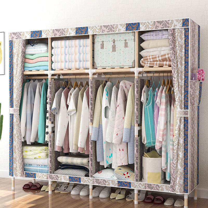 Modern Style Wardrobe Armoire Meringue Wood Frame Wardrobe,67"L x 17.7"W x 67"H