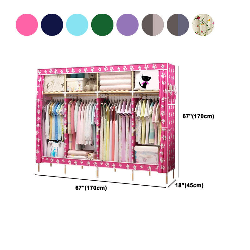 Modern Style Wardrobe Armoire Meringue Wood Frame Wardrobe,67"L x 17.7"W x 67"H