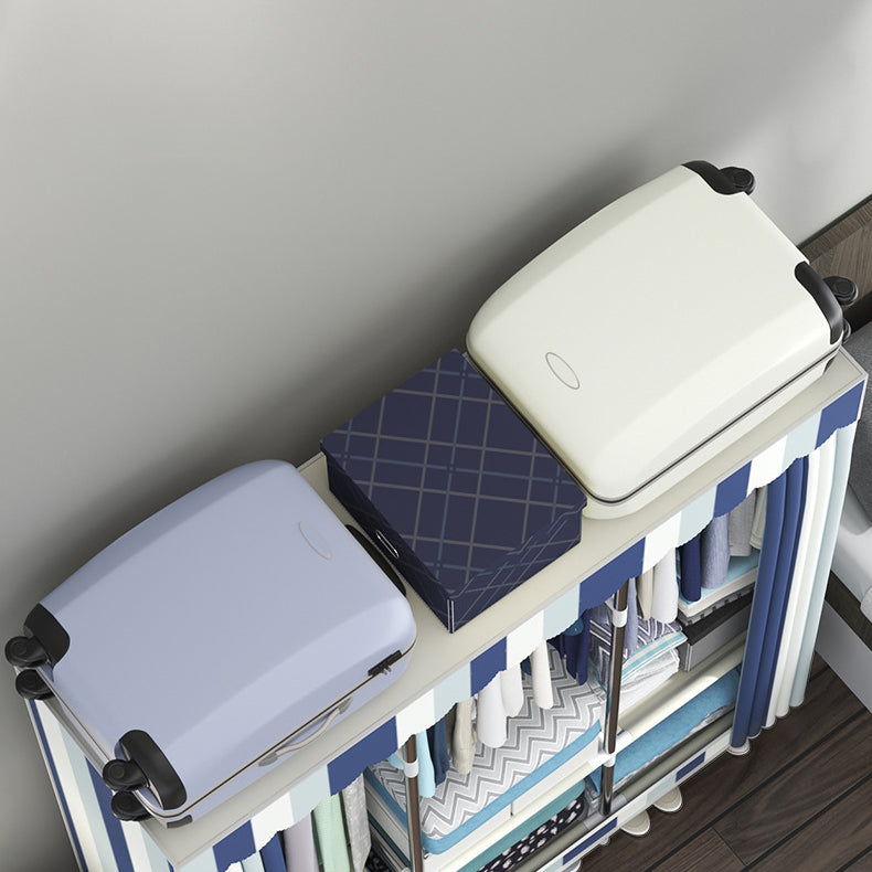 Modern Style Wardrobe Closet Metal Frame Wardrobe Armoire with Shelves