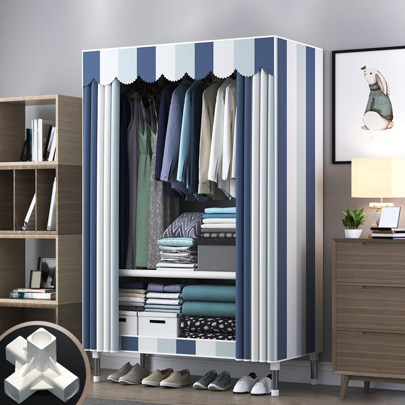 Modern Style Wardrobe Closet Metal Frame Wardrobe Armoire with Shelves