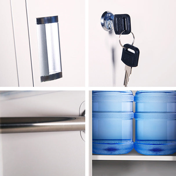 Metal Contemporary Cabinet for Bathroom White Steel Storage Cabinet