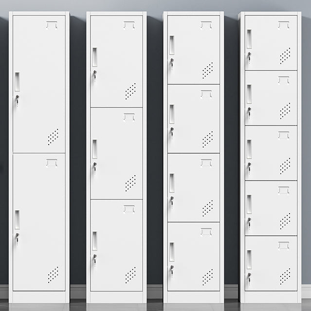 Grey and Black Non-Hanging Armoire Modern Metal Storage Cabinet with Doors