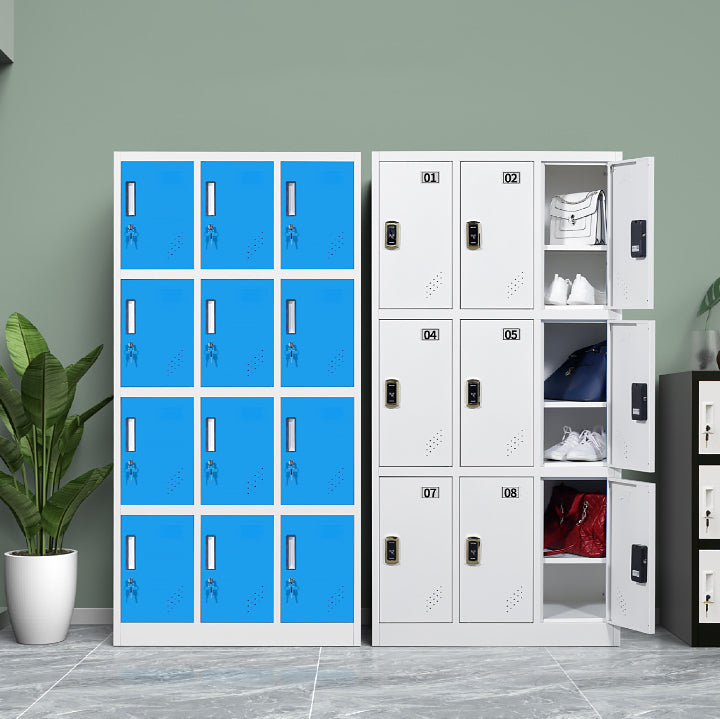 Metallic Finish Cabinet with Hinged Door Contemporary Storage Cabinet for Bathroom