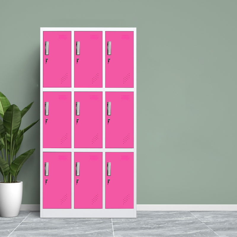 Metallic Finish Cabinet with Hinged Door Contemporary Storage Cabinet for Bathroom