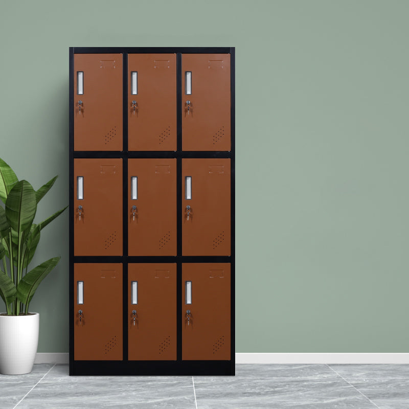 Metallic Finish Cabinet with Hinged Door Contemporary Storage Cabinet for Bathroom