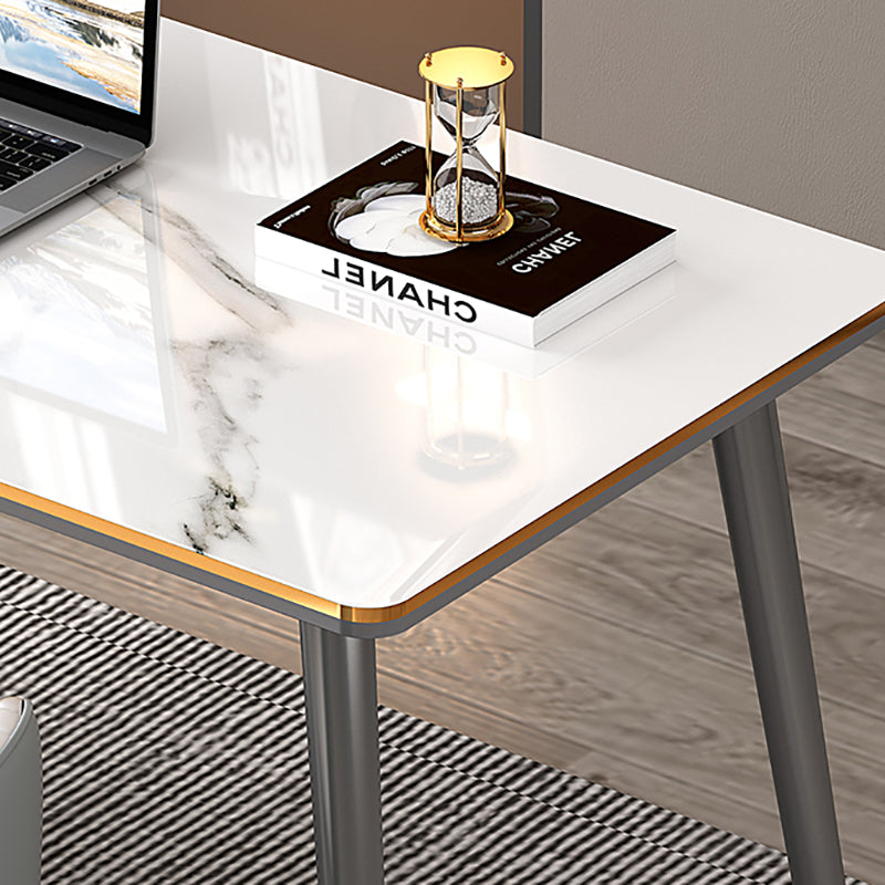 Manufactured Wood Rectangular Office Desk Light Luxury Writing Desk with Locker
