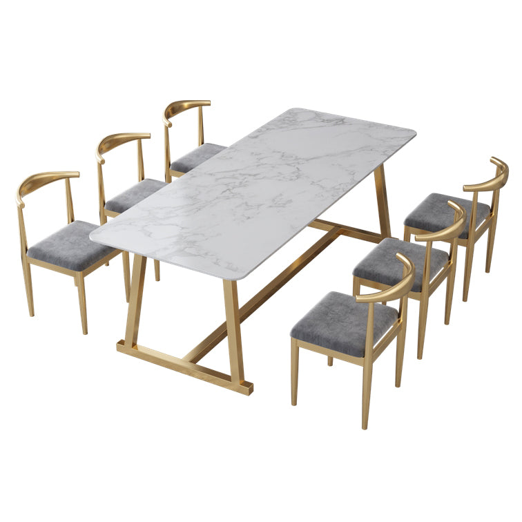 Marble Curved Work Table Home Office Luxury Fixed Writing Desk