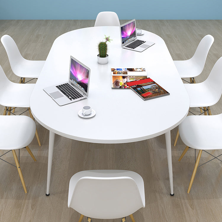 Modern Oval Home Bedroom Desk Office Artificial Wood Writing Desk