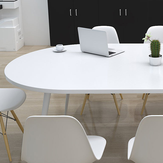 Modern Oval Home Bedroom Desk Office Artificial Wood Writing Desk