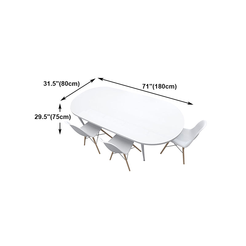 Modern Oval Home Bedroom Desk Office Artificial Wood Writing Desk