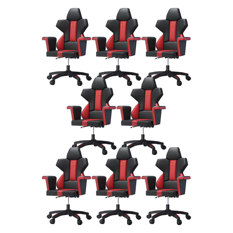 Modern Fixed Arm Desk Computer Chair High-Back Chair with Wheels