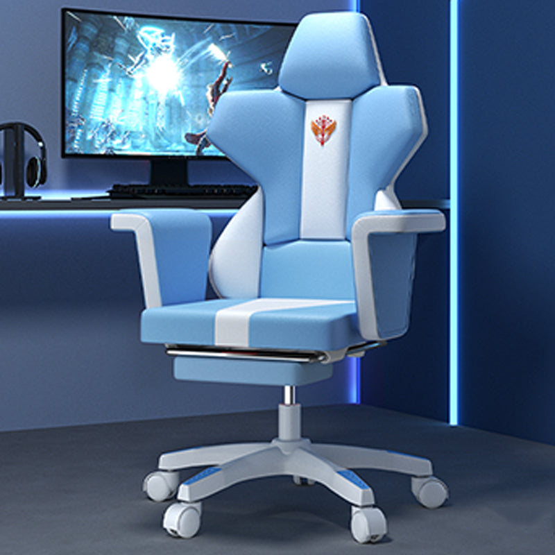 Modern Fixed Arm Desk Computer Chair High-Back Chair with Wheels