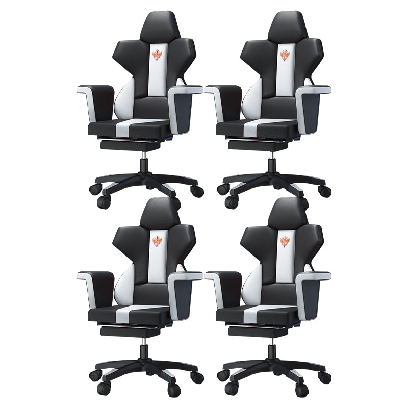 Modern Fixed Arm Desk Computer Chair High-Back Chair with Wheels