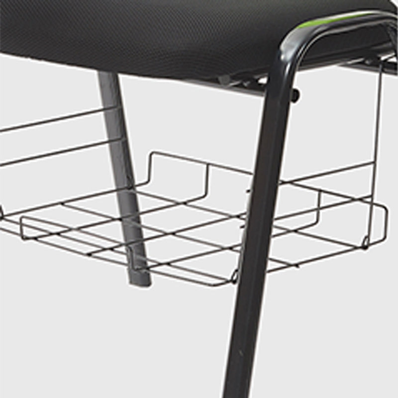 Mesh Desk Chair Low Back No Wheels Fixed Arms Conference Chair