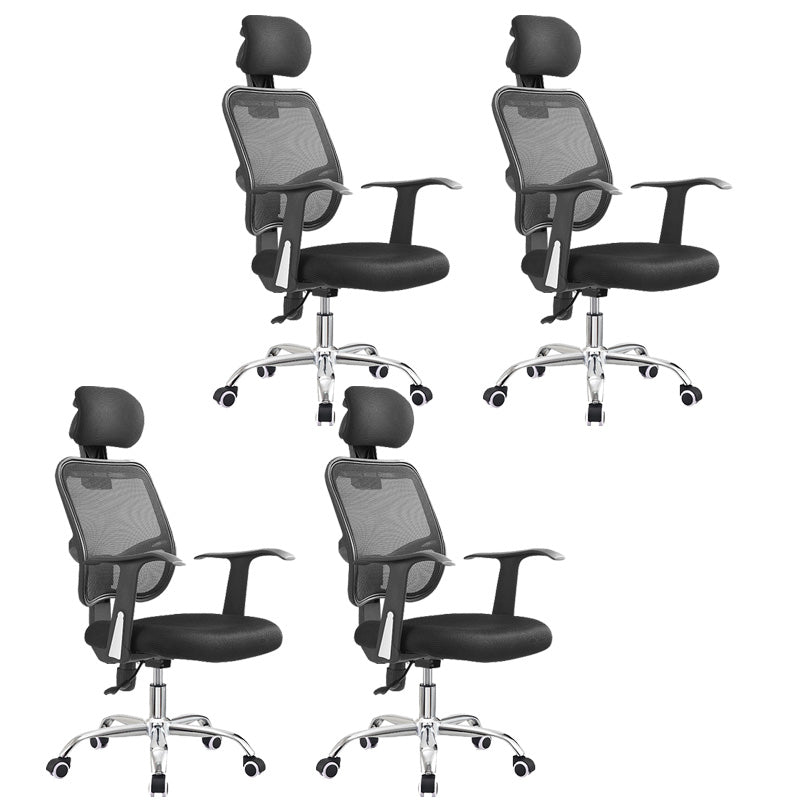Modern Swivel Wheels Desk Chair Fixed Arms Tilt Mechanism Office Chair