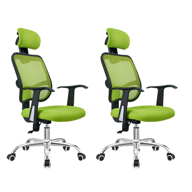 Modern Swivel Wheels Desk Chair Fixed Arms Tilt Mechanism Office Chair