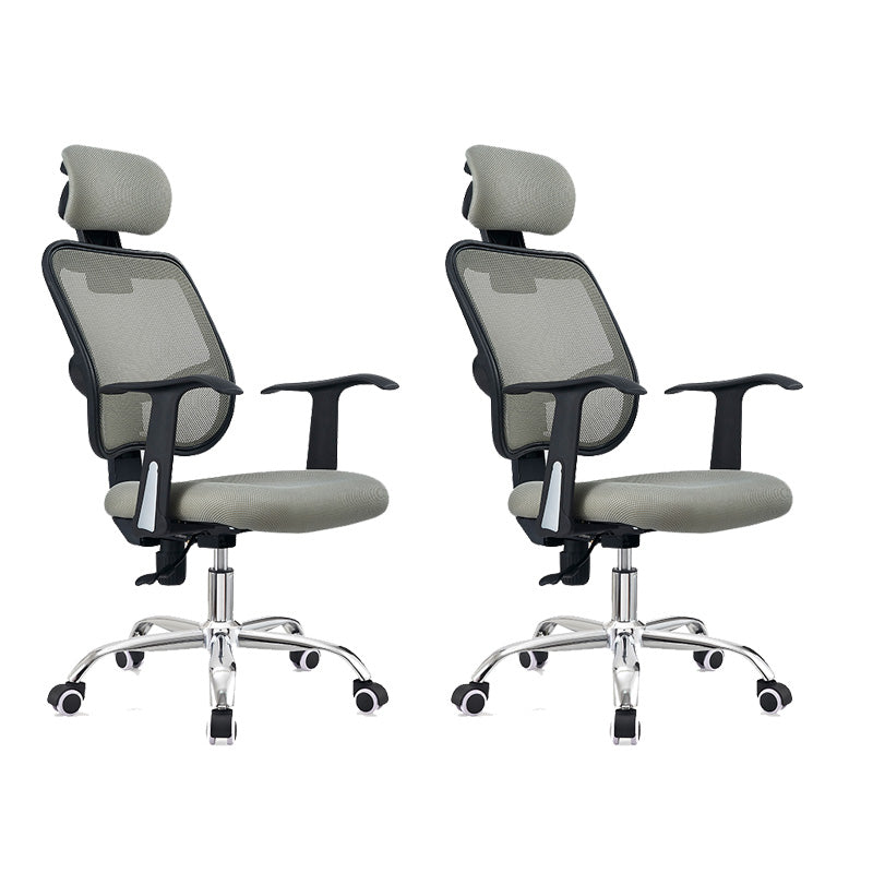 Modern Swivel Wheels Desk Chair Fixed Arms Tilt Mechanism Office Chair