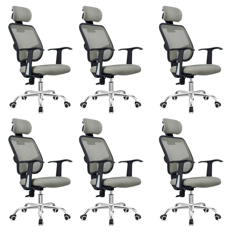 Modern Swivel Wheels Desk Chair Fixed Arms Tilt Mechanism Office Chair