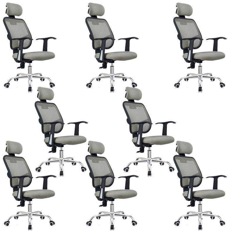 Modern Swivel Wheels Desk Chair Fixed Arms Tilt Mechanism Office Chair