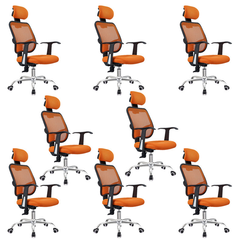 Modern Swivel Wheels Desk Chair Fixed Arms Tilt Mechanism Office Chair