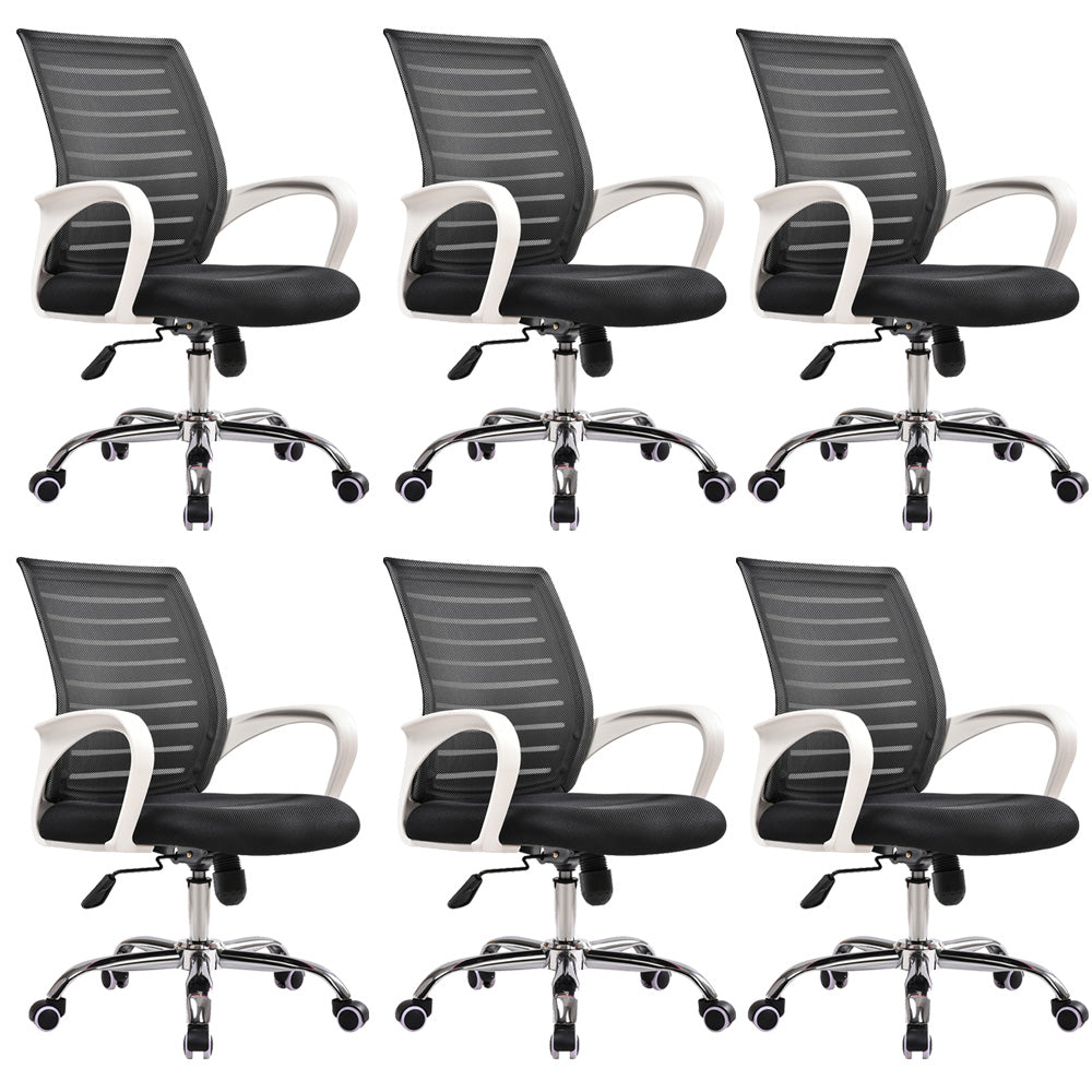 Steel Fixed Arms Office Chair Modern Height-adjustable Office Chair