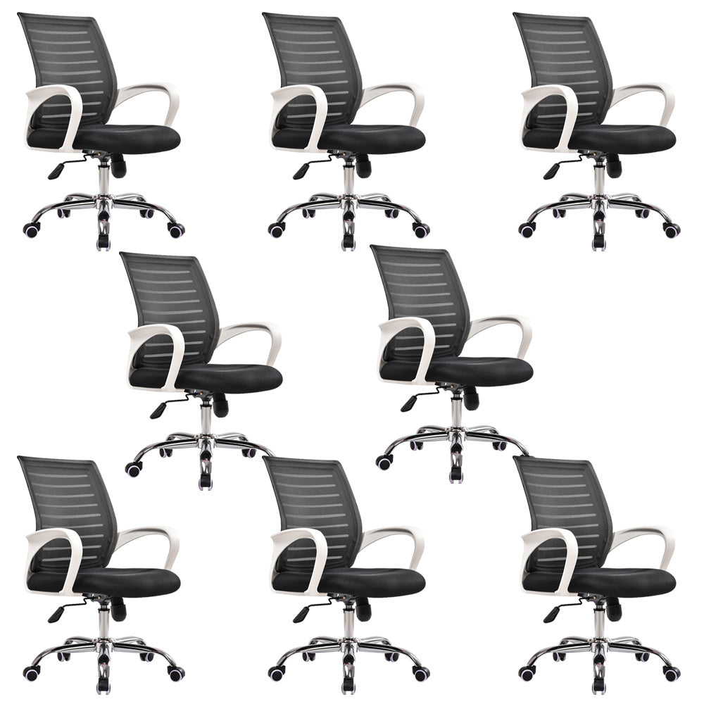 Steel Fixed Arms Office Chair Modern Height-adjustable Office Chair