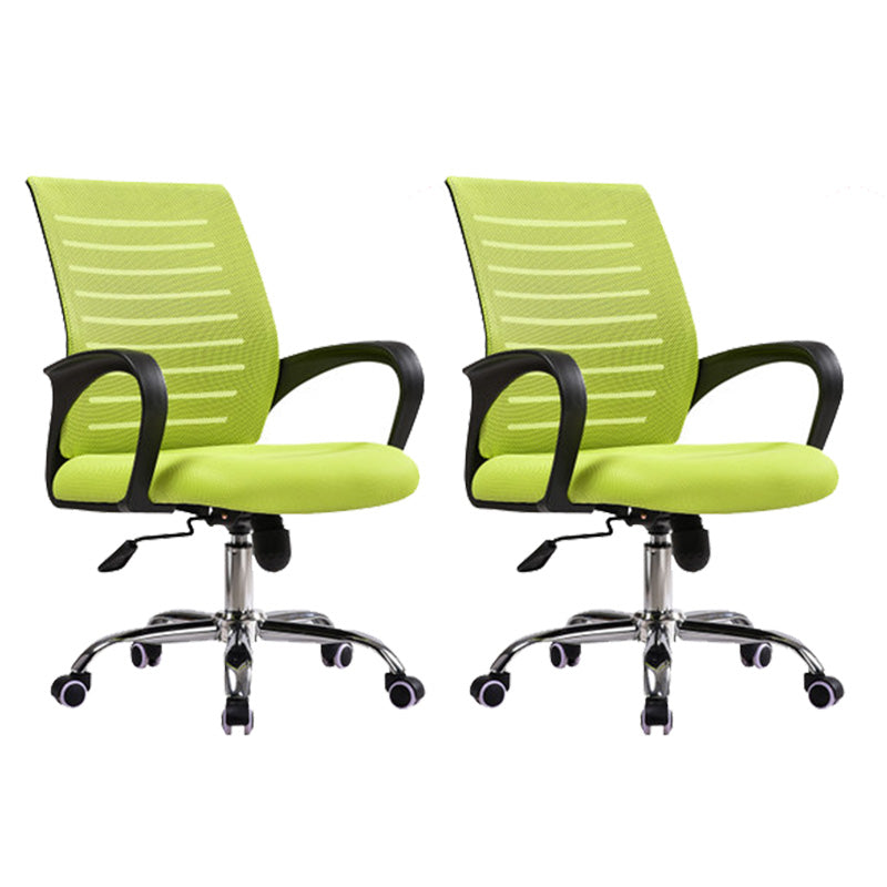 Steel Fixed Arms Office Chair Modern Height-adjustable Office Chair
