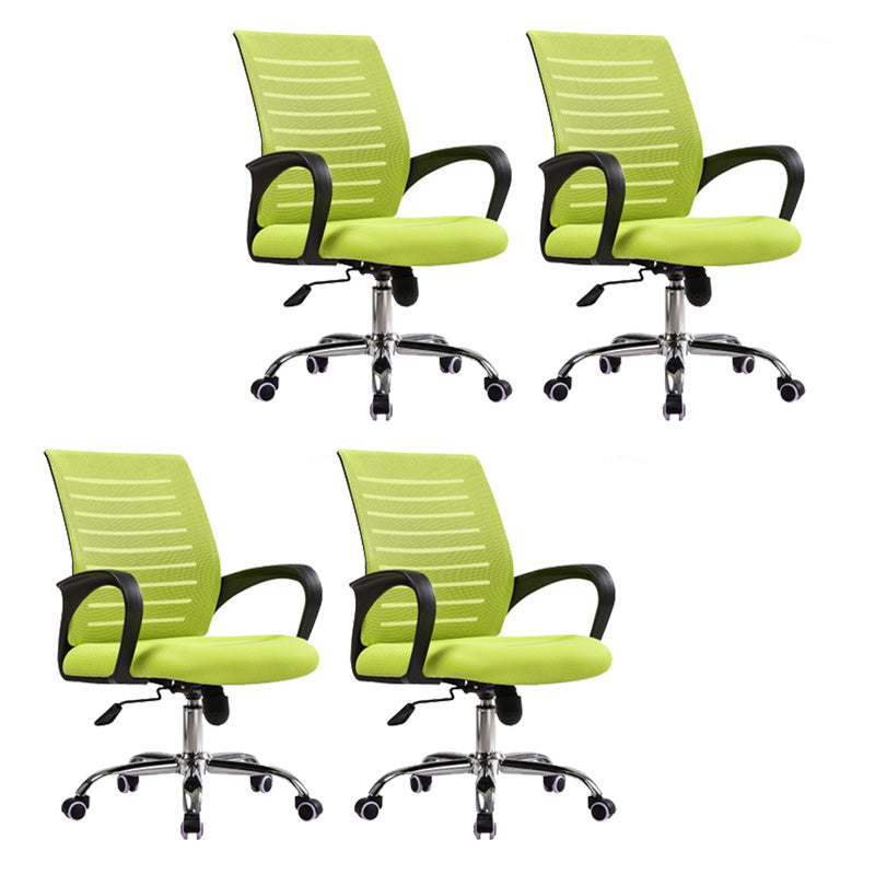 Steel Fixed Arms Office Chair Modern Height-adjustable Office Chair