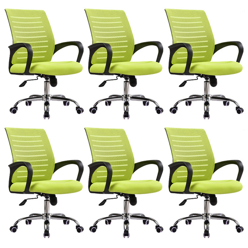 Steel Fixed Arms Office Chair Modern Height-adjustable Office Chair