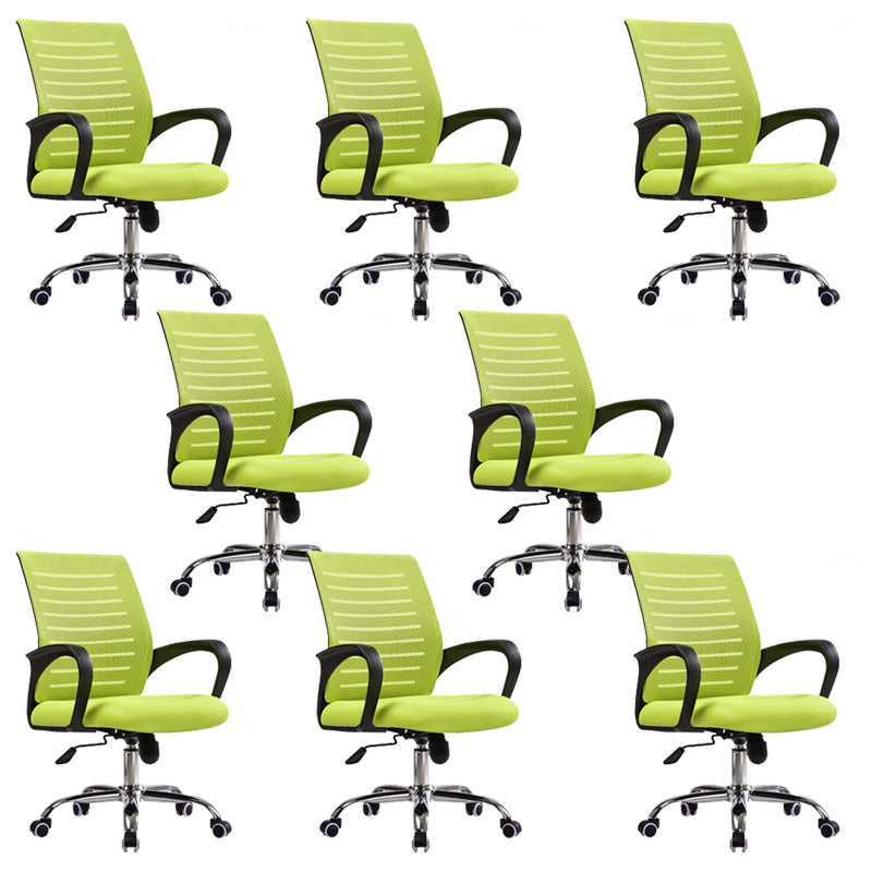 Steel Fixed Arms Office Chair Modern Height-adjustable Office Chair