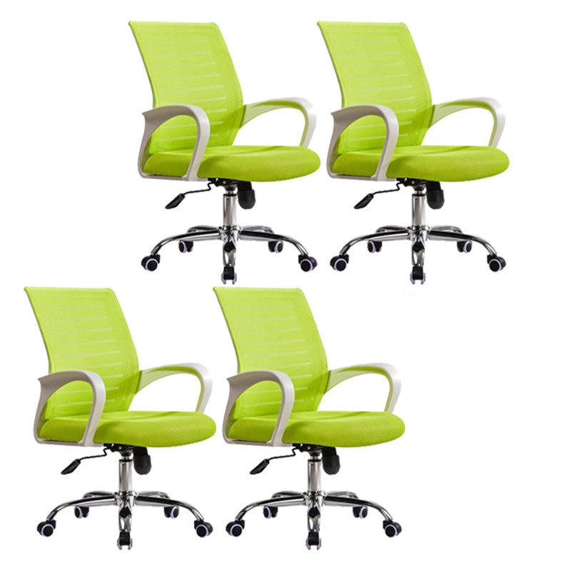 Steel Fixed Arms Office Chair Modern Height-adjustable Office Chair