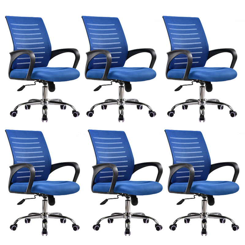 Steel Fixed Arms Office Chair Modern Height-adjustable Office Chair
