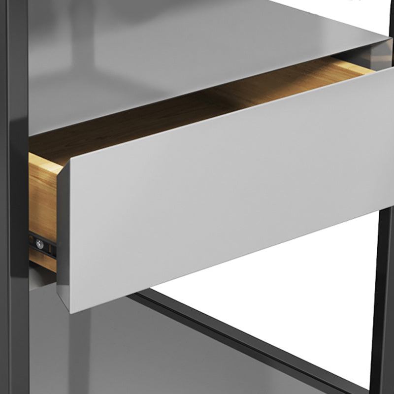 21 Inch H Night Table Open Storage Metal Glass Top Shelf Included Nightstand